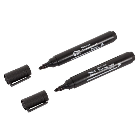 O.WKs. 2-Pk Permanent Marker in Black, b/c
