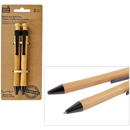 O.WKs. 2Pk. Bamboo Ball Pen Black ink