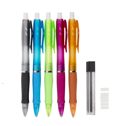 O.WKs. 5-Pc 0.7 Mechanical Pencil w/Comfort Grip, clam pack