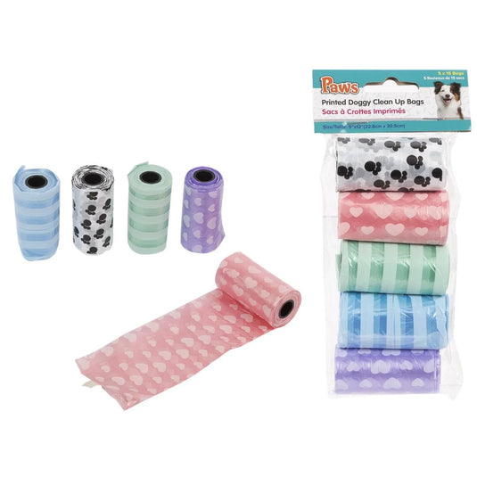 PAWS, 9" x 12", 5-pk Clean Up Bag 15 Bags per roll,(CS)