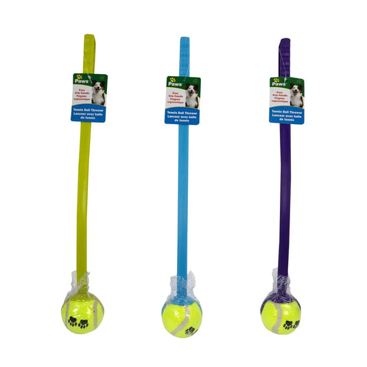 PAWS. 19.5" Tennis Ball and Thrower w/ hang tag
