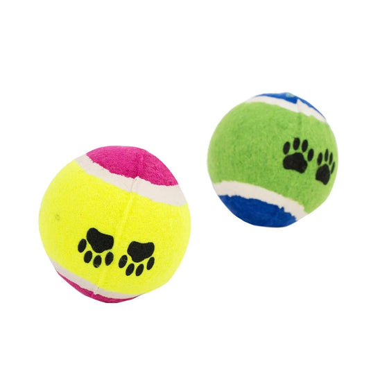 PAWS. 2-pc 2.5" Printed Pet Tennis Balls, in a bag,(CS)