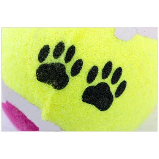 PAWS. 2-pc 2.5" Printed Pet Tennis Balls, in a bag,(CS)