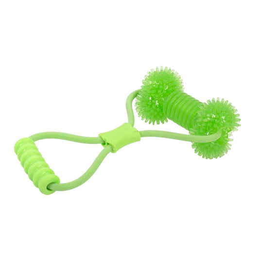 PAWS Rope Tug Toy w/TPR Spiny Bone
