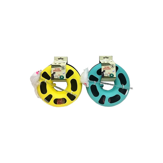 PAW CLUB' JOUET POUR CHAT/ CAT TOY RING W/ BELL & MOUSE 24cm X 7cm