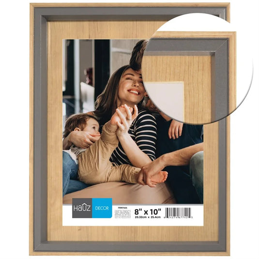 FRAME LIGHT WOOD LOOK WITH GREY BORDER 8X10