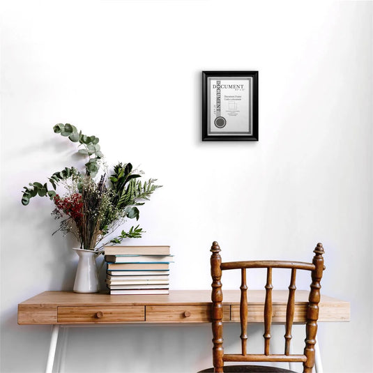 Document Frame, 8.5x11", Black PS, shrink