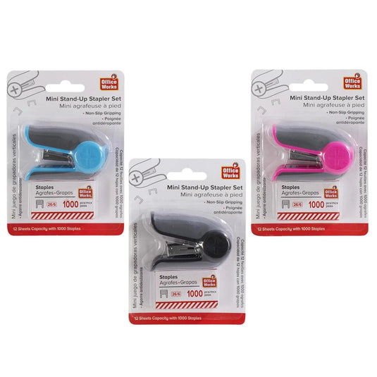 O.WKs. Mini Grip Stapler set w/1000 Staples