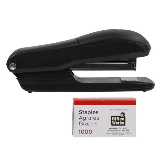 O.WKs. 26/6 Stapler+1000 Staples Set, BLK, clam pack (HZ)