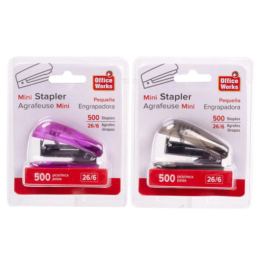O.WKs. Mini Stapler w/500 Staples