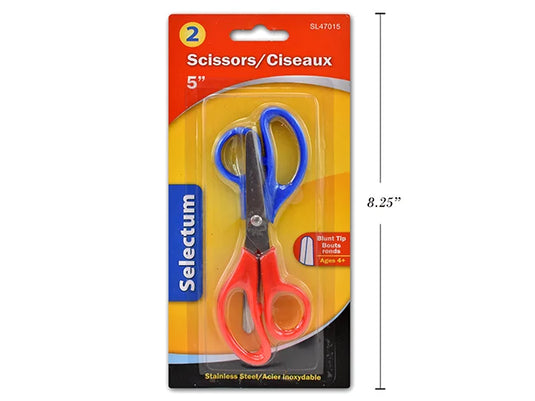 2 PACK BLUNT TIP SCISSORS 5" SIZE S/S BLADES