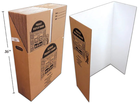 TRI-FOLD CORRUGATED DISPLAY WHITE BOARD,36HX48" IN DIE CUT DISPLAY, MADE IN USA