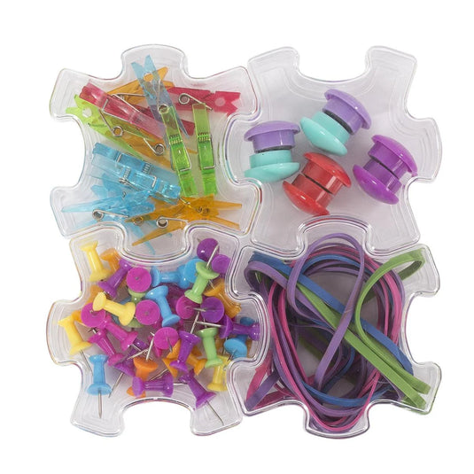 O.WKs Puzzle Boxes Stationery set Pins,Clips, Magnets, Rubber bands