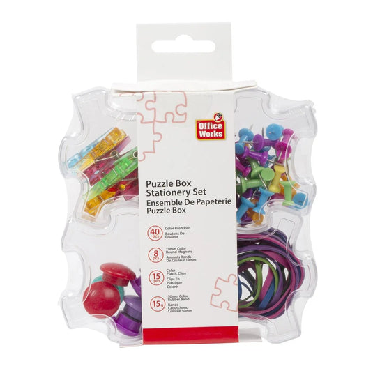 O.WKs Puzzle Boxes Stationery set Pins,Clips, Magnets, Rubber bands
