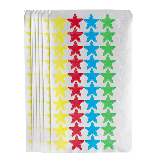 O.WKs. 1/2" Colour Star Labels, 400-pc., clam pack