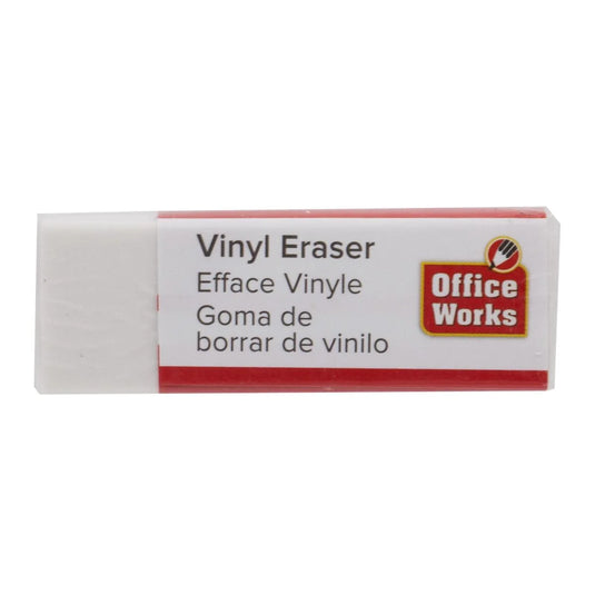 O.WKs. 4-pc White Vinyl Eraser, b/c (HZ)