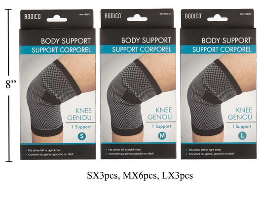 Bodico, Pro Knee Support S/M/L, blk w grey web, col box
