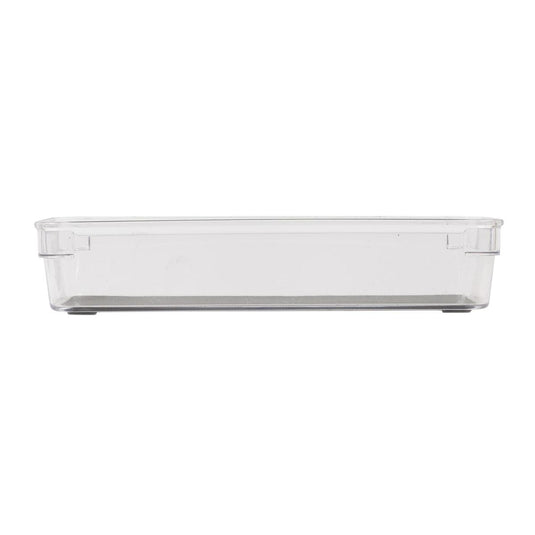 L.Gourmet Non-Slip Clear Drawer Organizer, 23x9.2x4.5cm,col.label