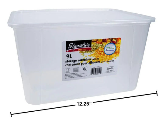 SiG.Kit 9L Rect. Food Storage Container w/Lid,12x8.75x7"