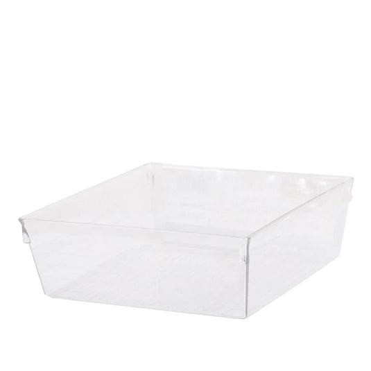 Luciano 6"x6"x2" Plastic Clear Drawer Organizer, label