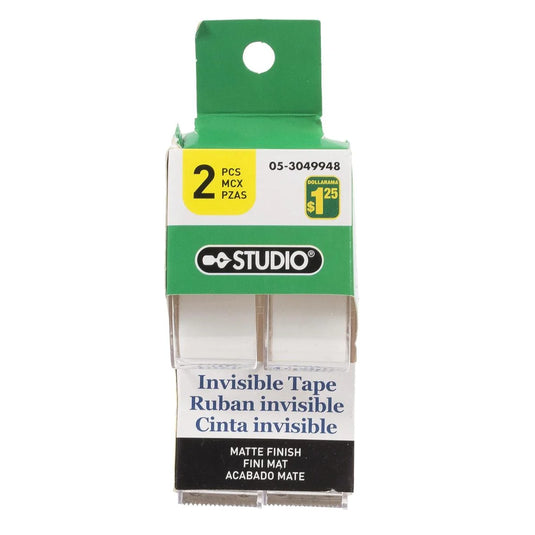Desk Tech 2pk Invisible Tapes set w/ Dispensers (19MMx7.6M)