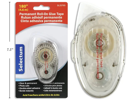 PERMANENT ROLL ON' GLUE TAPE, 180" LENGTH (4.6M) ACID-FREE