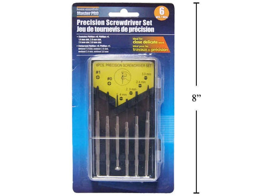 H.E. Master Pro, 6-pc. Precision Screwdriver Set w/Case, b/c