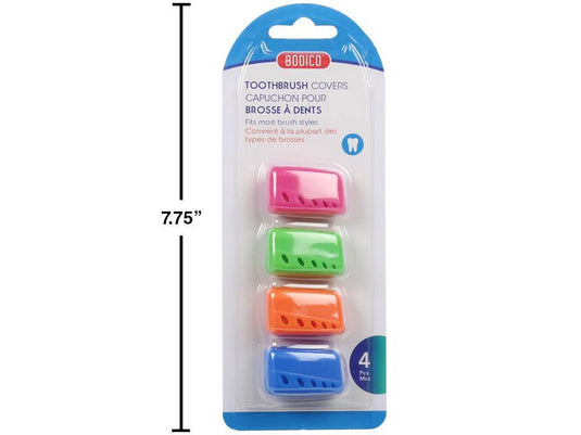 Bodico, 4-pc Toothbrush Travel Caps b/c