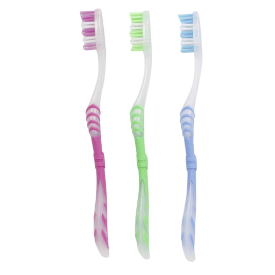 Bodico 3-pc Toothbrush w/Soft Grip Handle, b/c,(HZ)