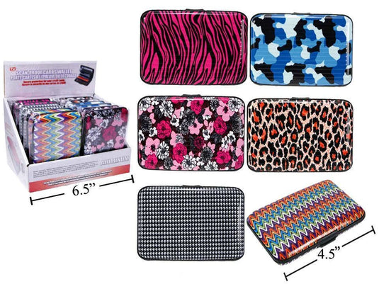Global Scan-proof Cards Wallet w/ pattern, Aluminum