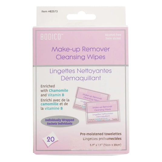 Bodico,20-pc Facial Cleansing Wipes indiv p,wipe 15x20cm , col box